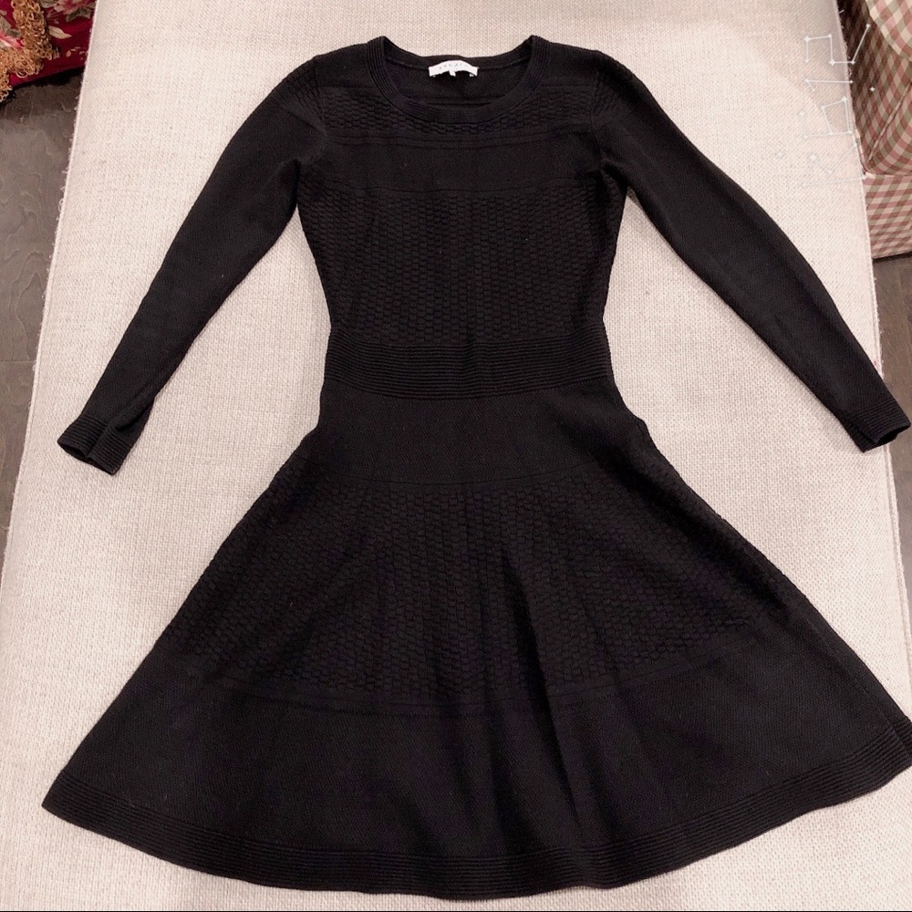 Sandro Black knit Dress Long sleeves elegant